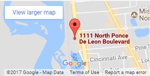 map of 1111 N Ponce De Leon Blvd